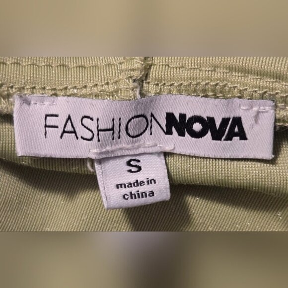 Fashion Nova Olive Green Cropped Ruched Velvet Zip-Up Hoodie - Picture 7 of 9